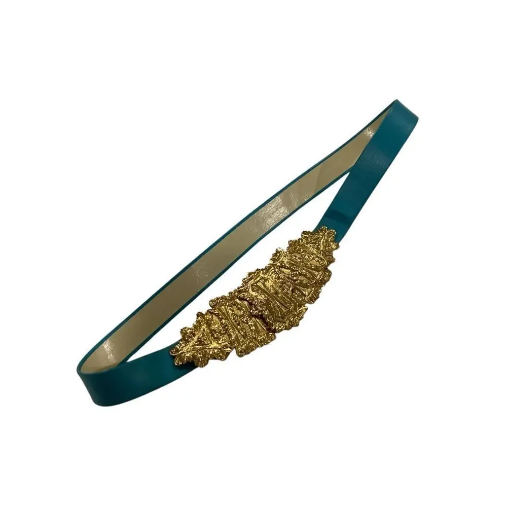 Vintage Alexis Kirk Turquoise & Gold Statement Belt